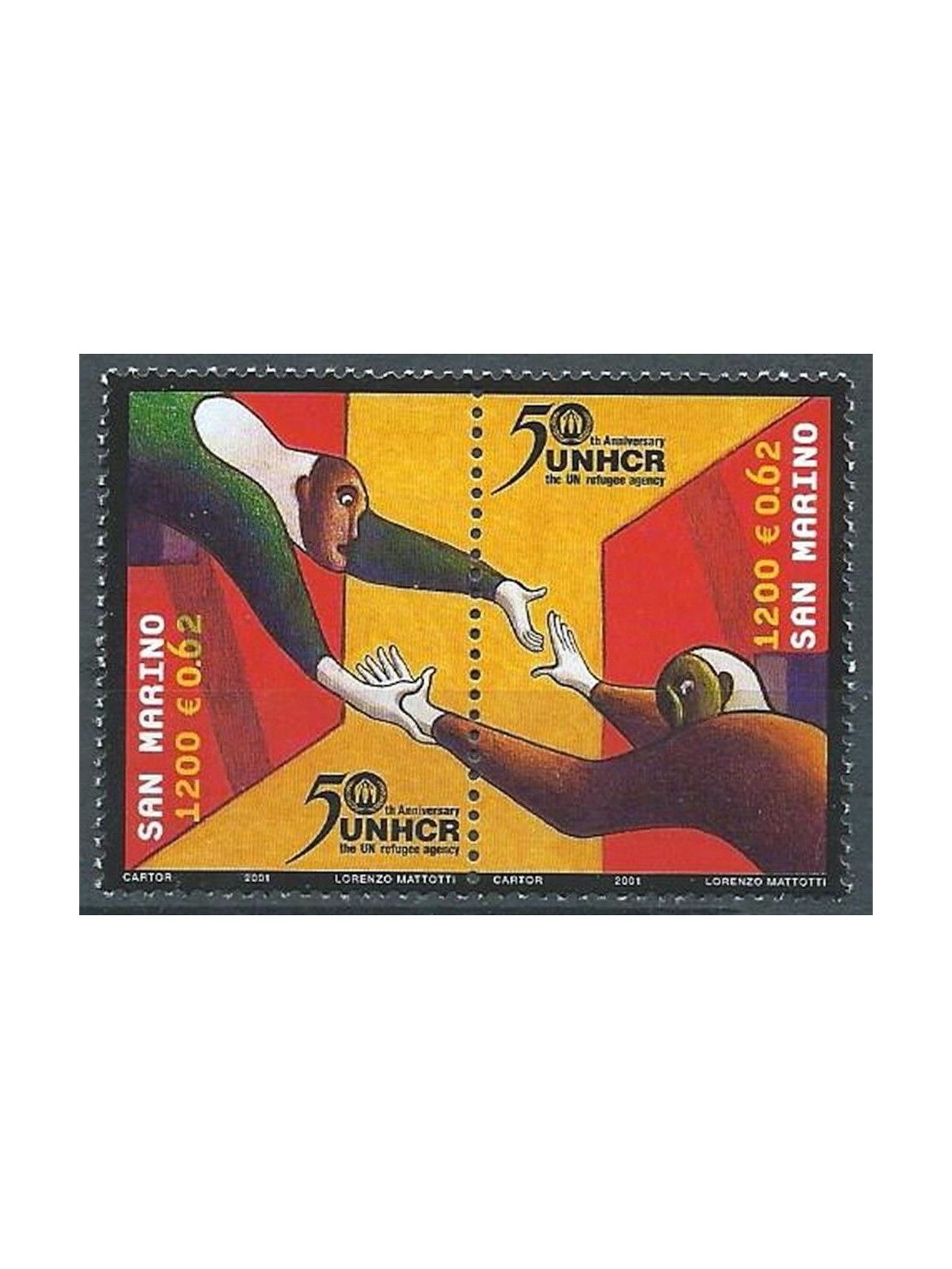 SAN MARINO 2001 Refugees 2v MNH**