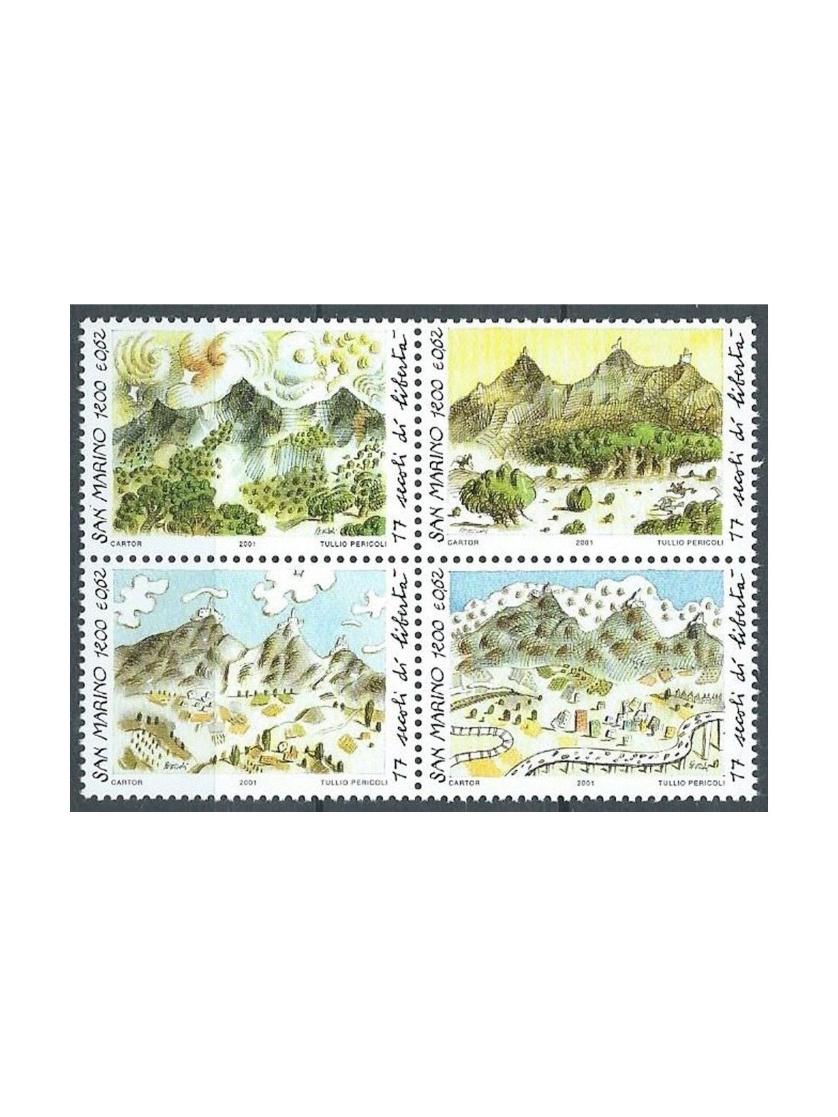 SAN MARINO 2001 Anniversary of the foundation 4v MNH**