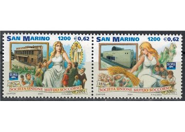 SAN MARINO 2001 Società Mutuo Soccorso 2v MNH**