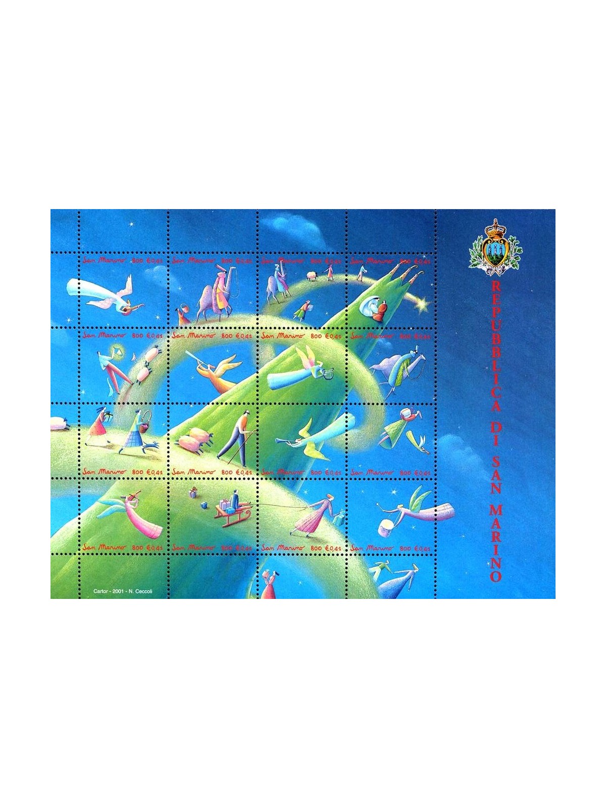 SAN MARINO 2001 Christmas s/s MNH**