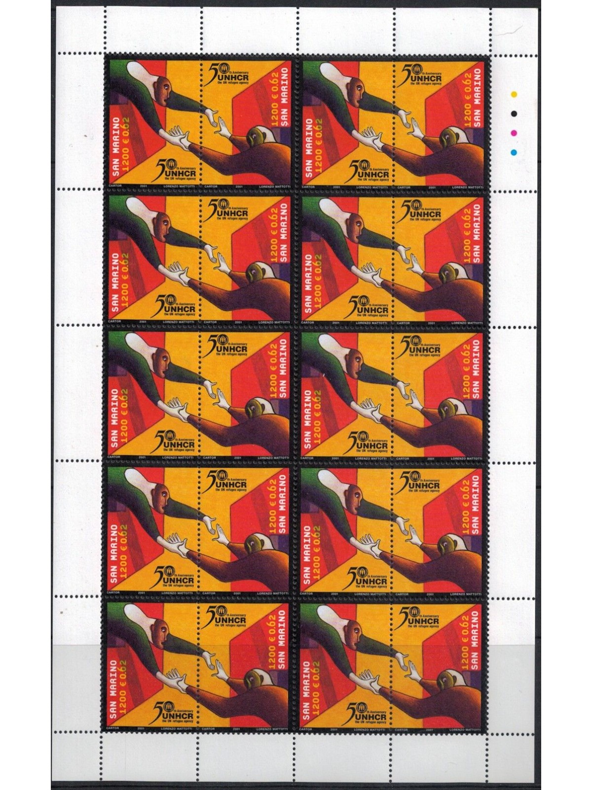 SAN MARINO 2001 Rifugiati MF MNH**