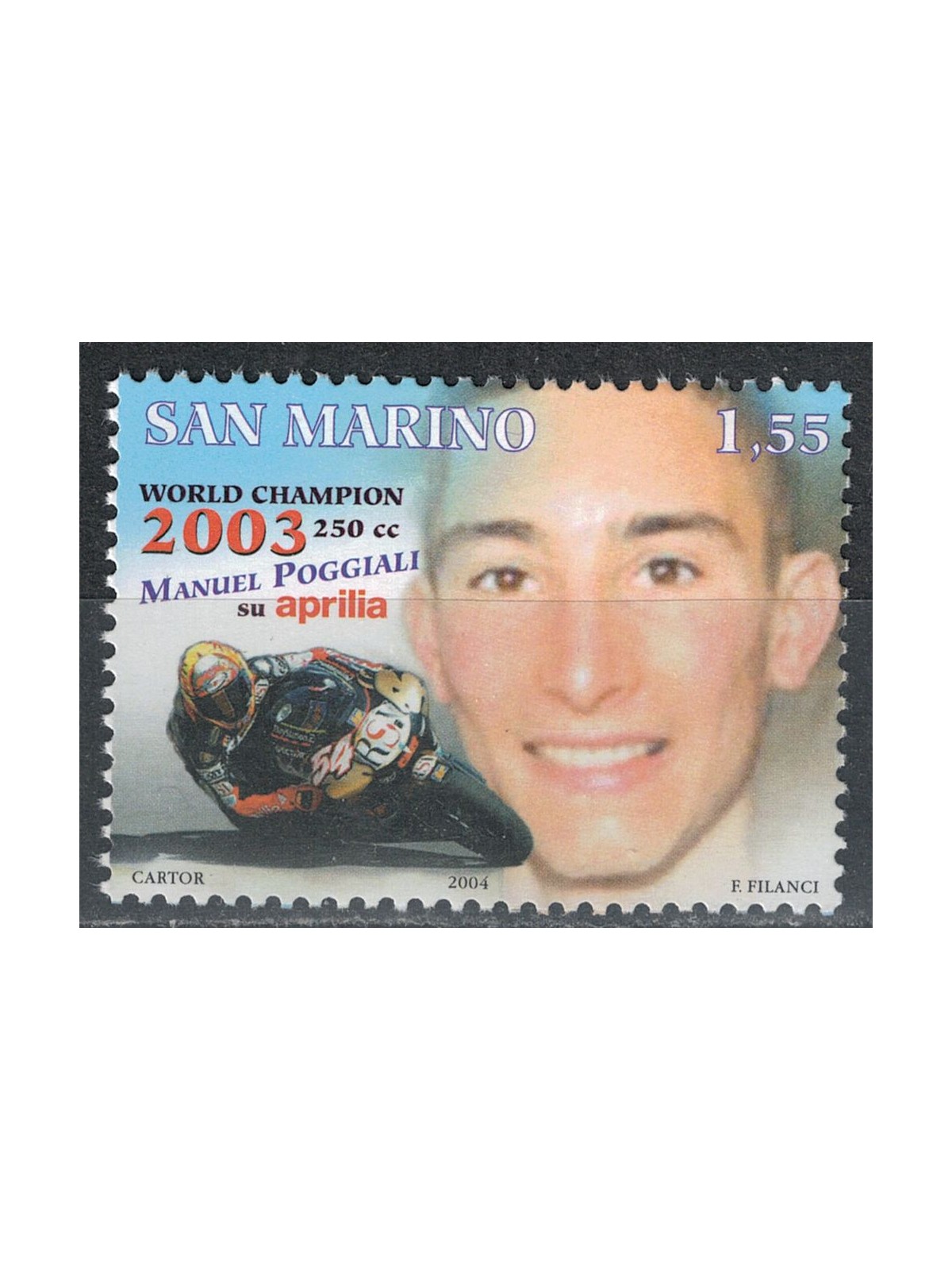 SAN MARINO 2004 Manuel Poggiali MNH**