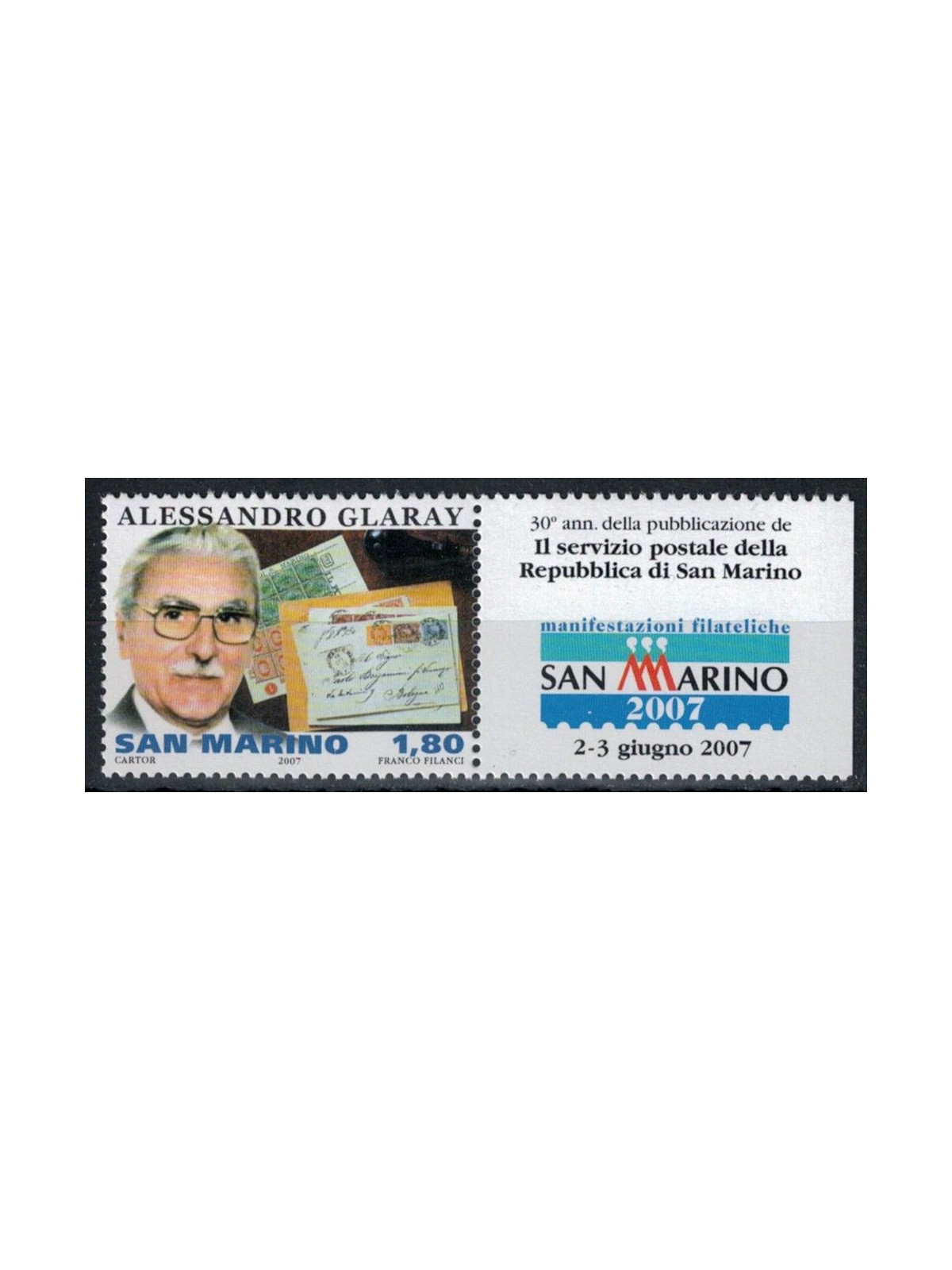SAN MARINO 2007 Alessandro Glaray MNH**
