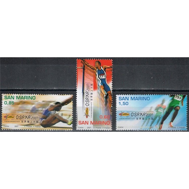 SAN MARINO 2007 Atletica leggera 3v MNH**