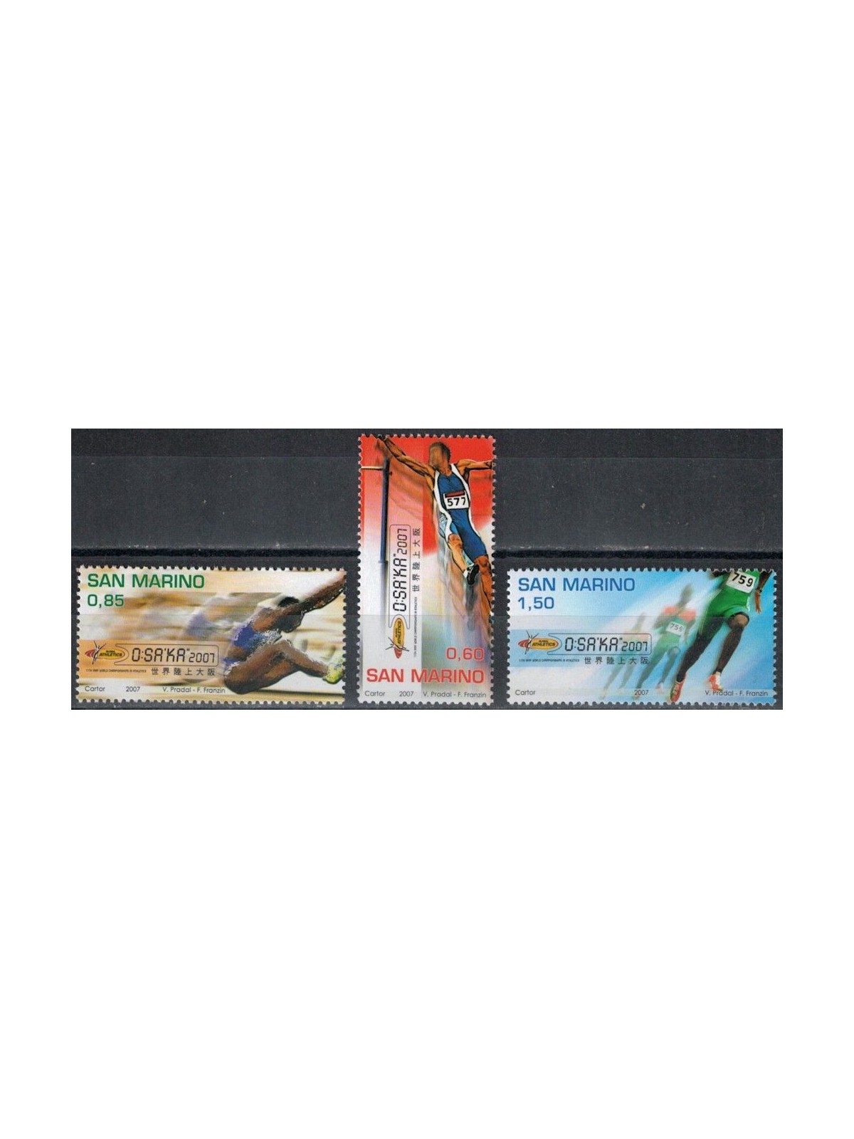 SAN MARINO 2007 Atletica leggera 3v MNH**