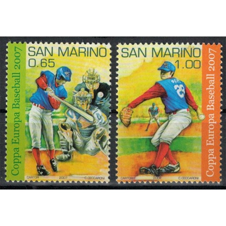 SAN MARINO 2007 Coppa Europa di baseball 2v MNH**