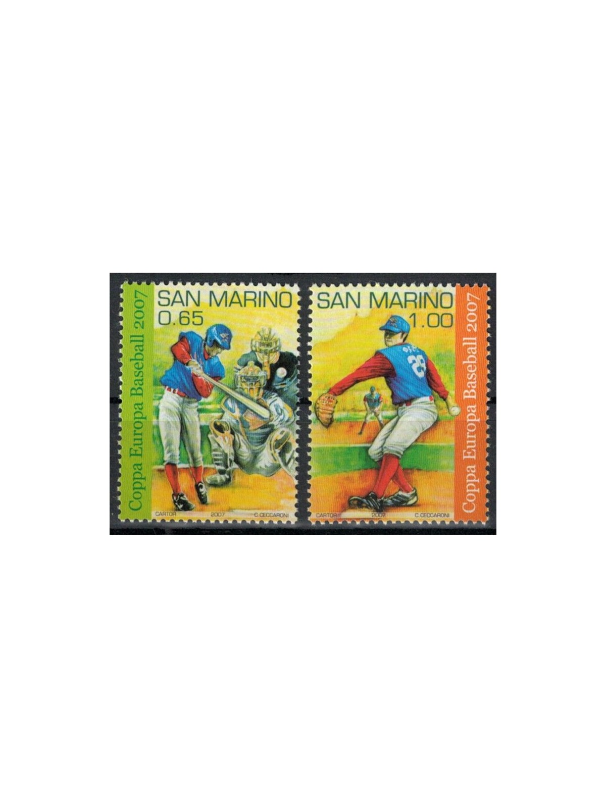 SAN MARINO 2007 Coppa Europa di baseball 2v MNH**