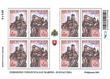 SAN MARINO 2007 Rocche di libertà BF MNH**