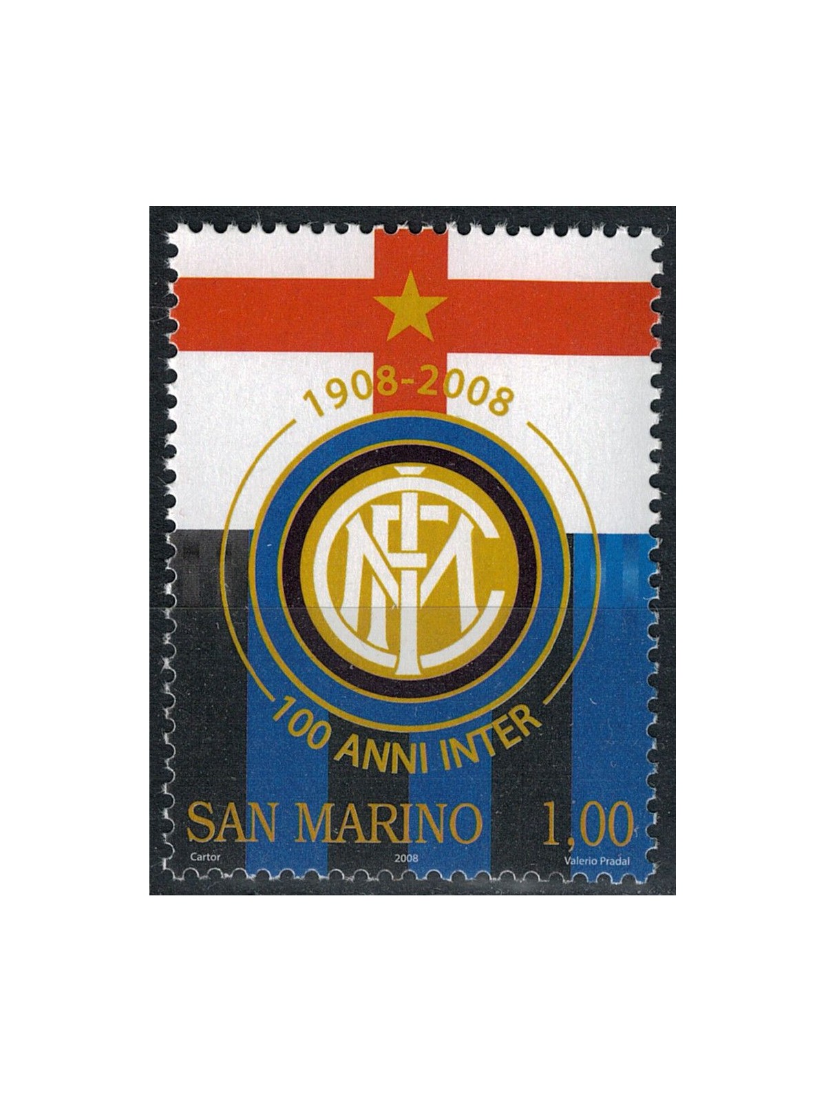 SAN MARINO 2008 Centenario dell'Inter MNH**