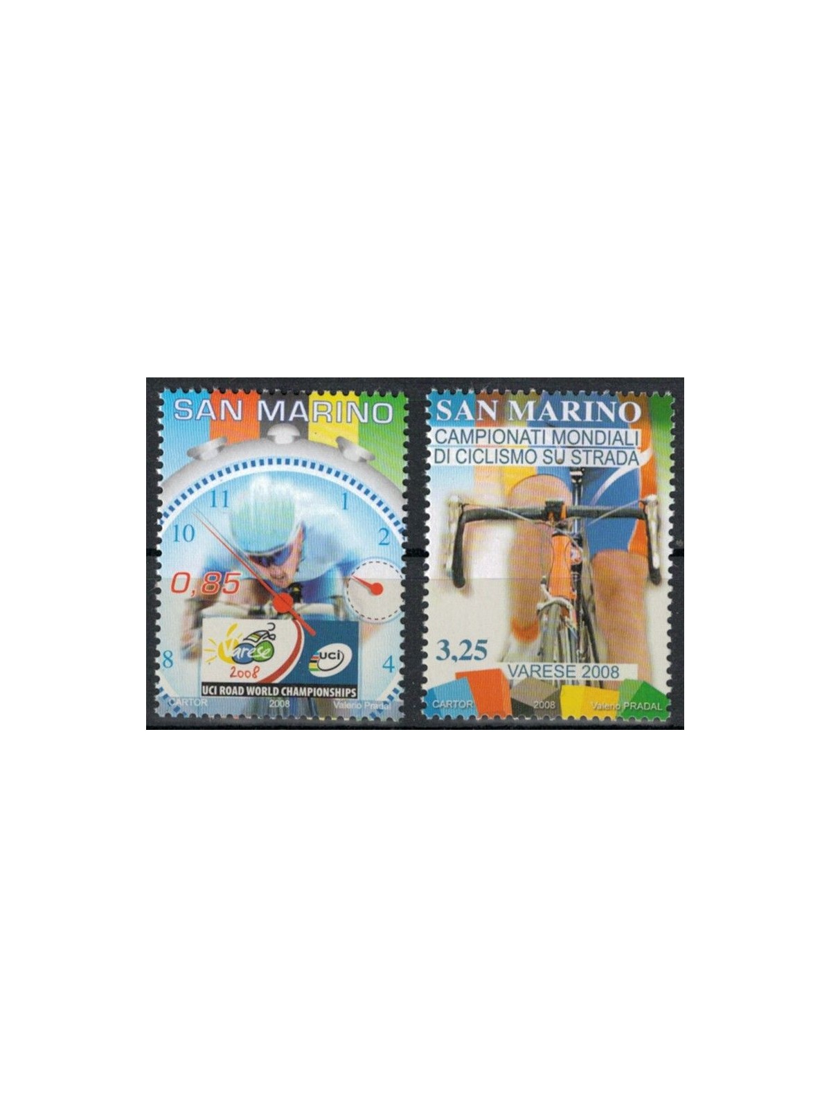 SAN MARINO 2008 Road Cycling 2v MNH**