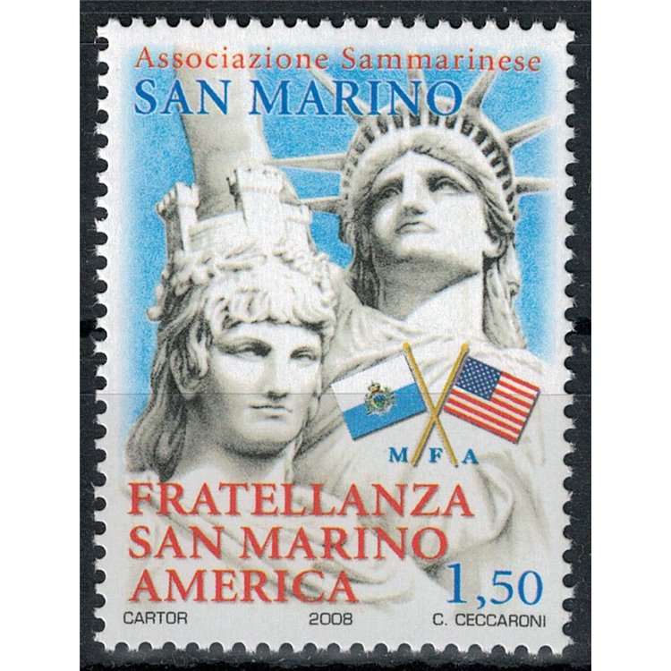 SAN MARINO 2008 Fratellanza San Marino America MNH**