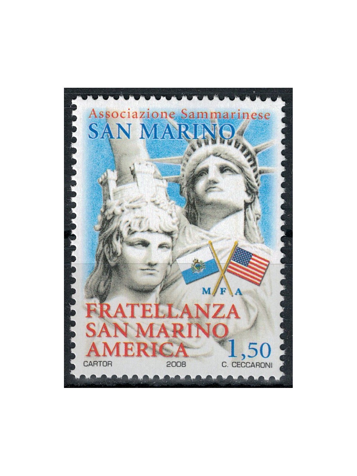 SAN MARINO 2008 Brotherhood of San Marino America MNH**