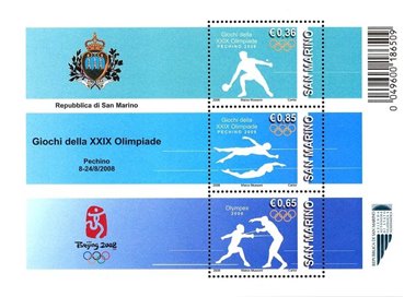 SAN MARINO 2008 Olympic Games s/s MNH**