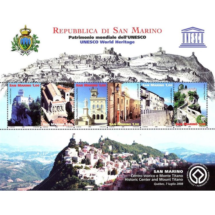 SAN MARINO 2008 Unesco Heritage s/s MNH**