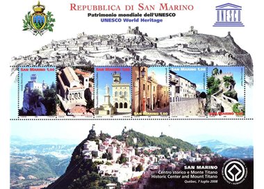 SAN MARINO 2008 Patrimonio Unesco BF MNH**