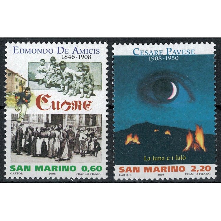 SAN MARINO 2008 Scrittori 2v MNH**