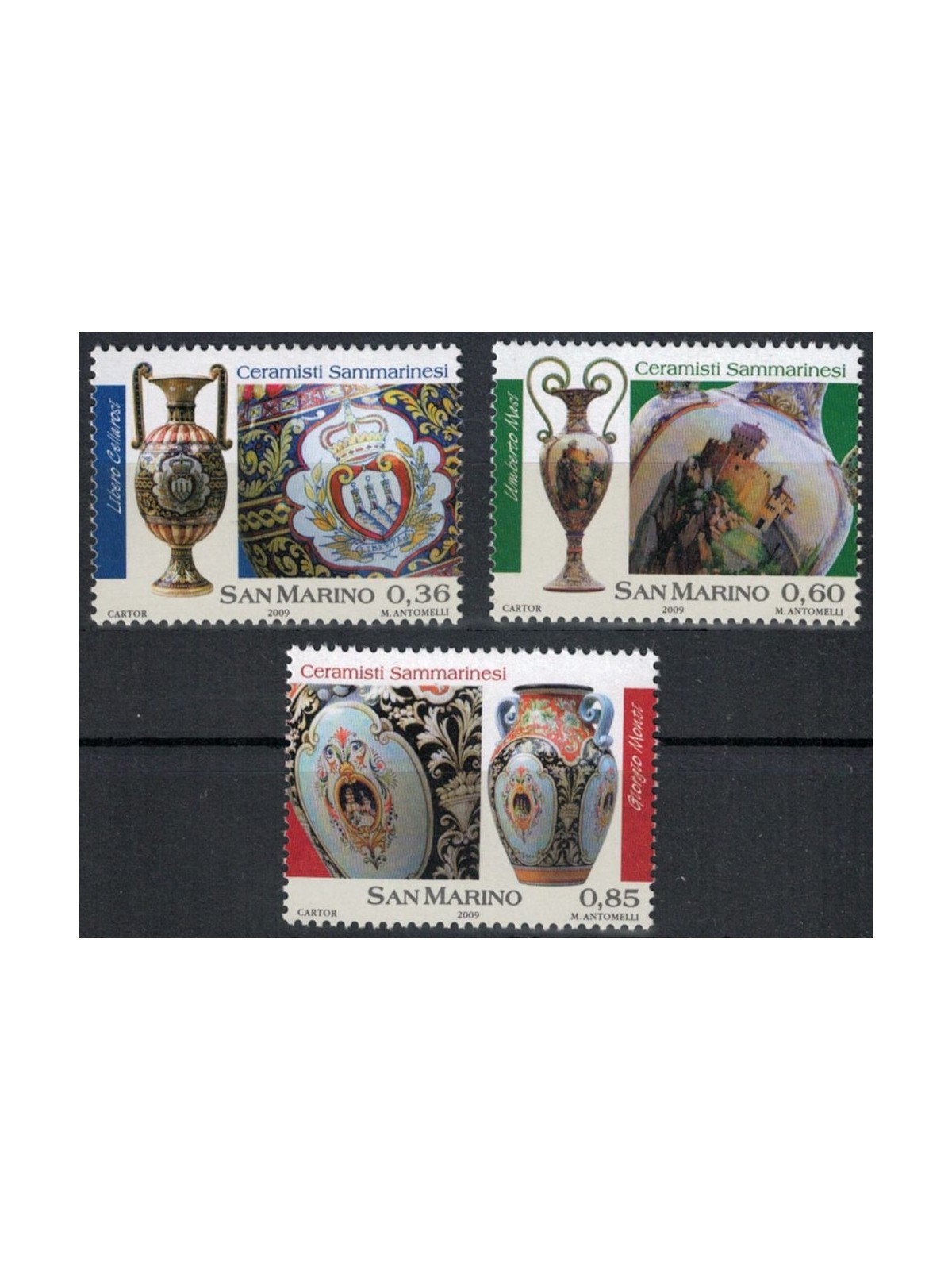 SAN MARINO 2009 Sammarinese ceramists 3v MNH**