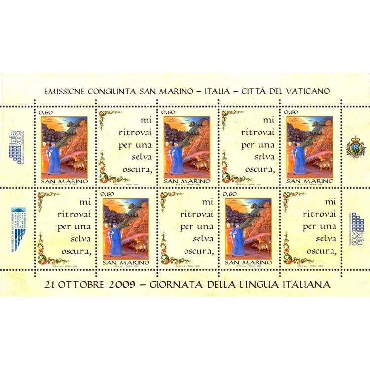 SAN MARINO 2009 Italian Language Day s/s MNH**