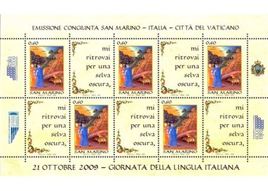 SAN MARINO 2009 Italian Language Day s/s MNH**
