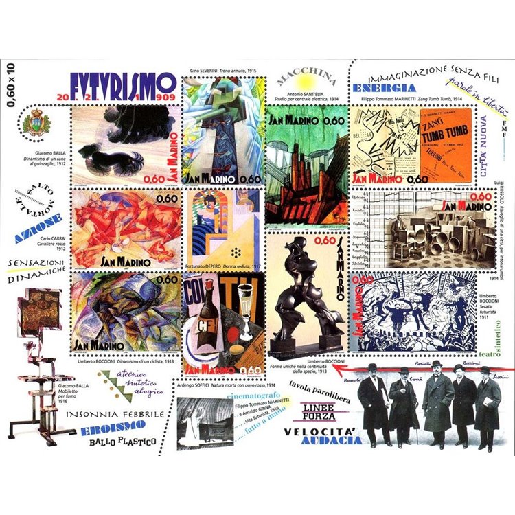 SAN MARINO 2009 Manifesto of Futurism s/s MNH**