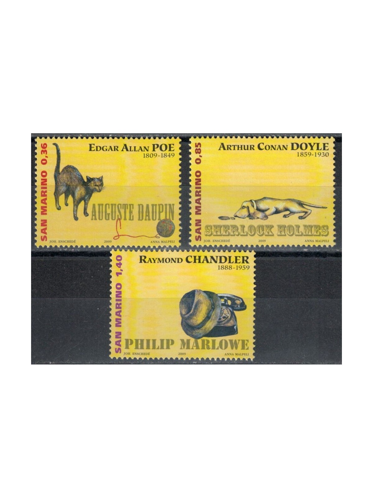 SAN MARINO 2009 Writers 3v MNH**