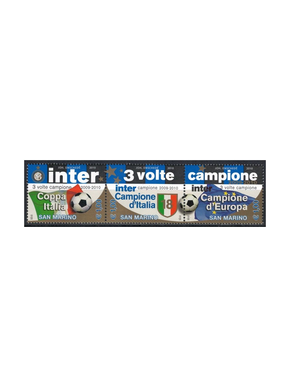 SAN MARINO 2010 Inter 3 volte campione 3v MNH**