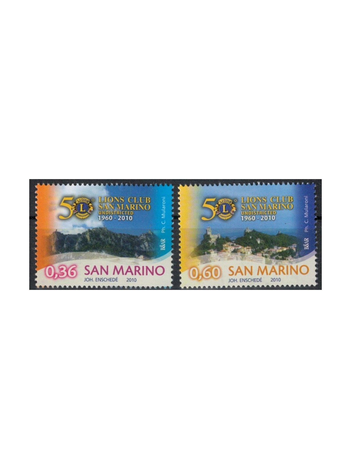 SAN MARINO 2010 Lions Club 2v MNH**