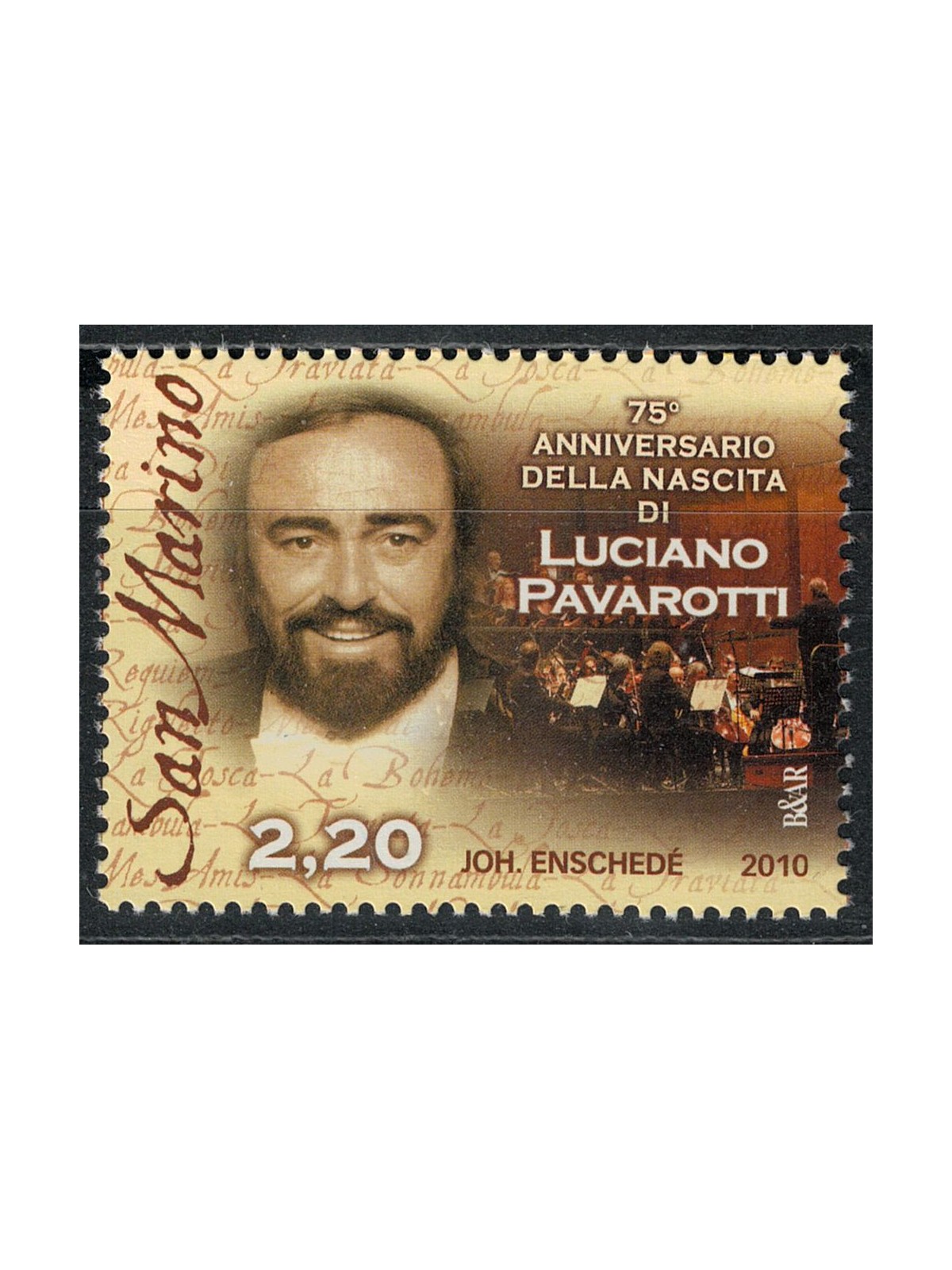 SAN MARINO 2010 Luciano Pavarotti MNH**