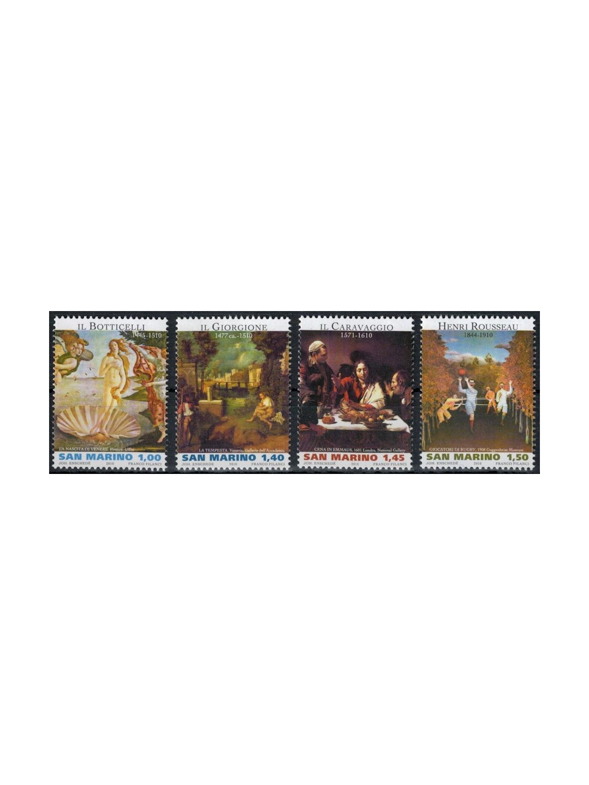 SAN MARINO 2010 Masters of the art 4v MNH**