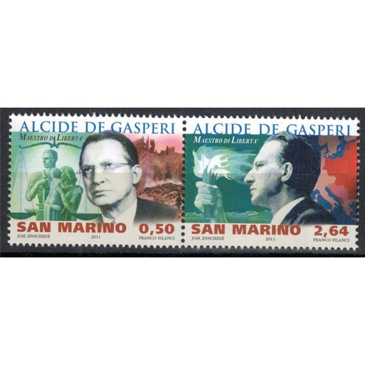 SAN MARINO 2011 Alcide De Gasperi 2v MNH**