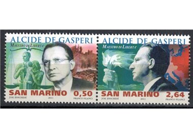 SAN MARINO 2011 Alcide De Gasperi 2v MNH**