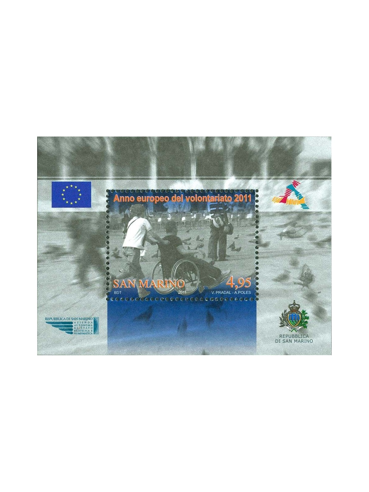 SAN MARINO 2011 European Year of Volunteering s/s MNH**