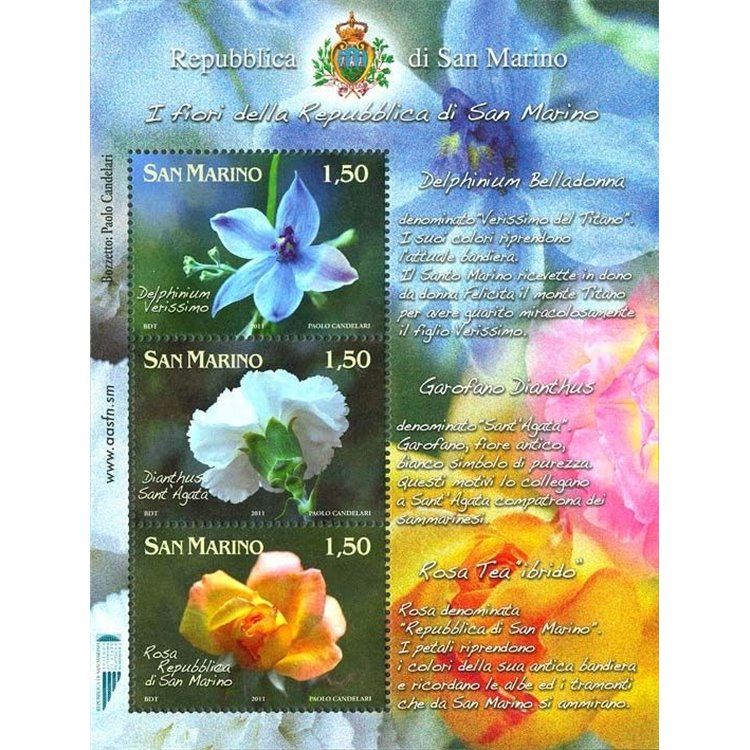 SAN MARINO 2011 Flowers dedicated to San Marino s/s MNH**