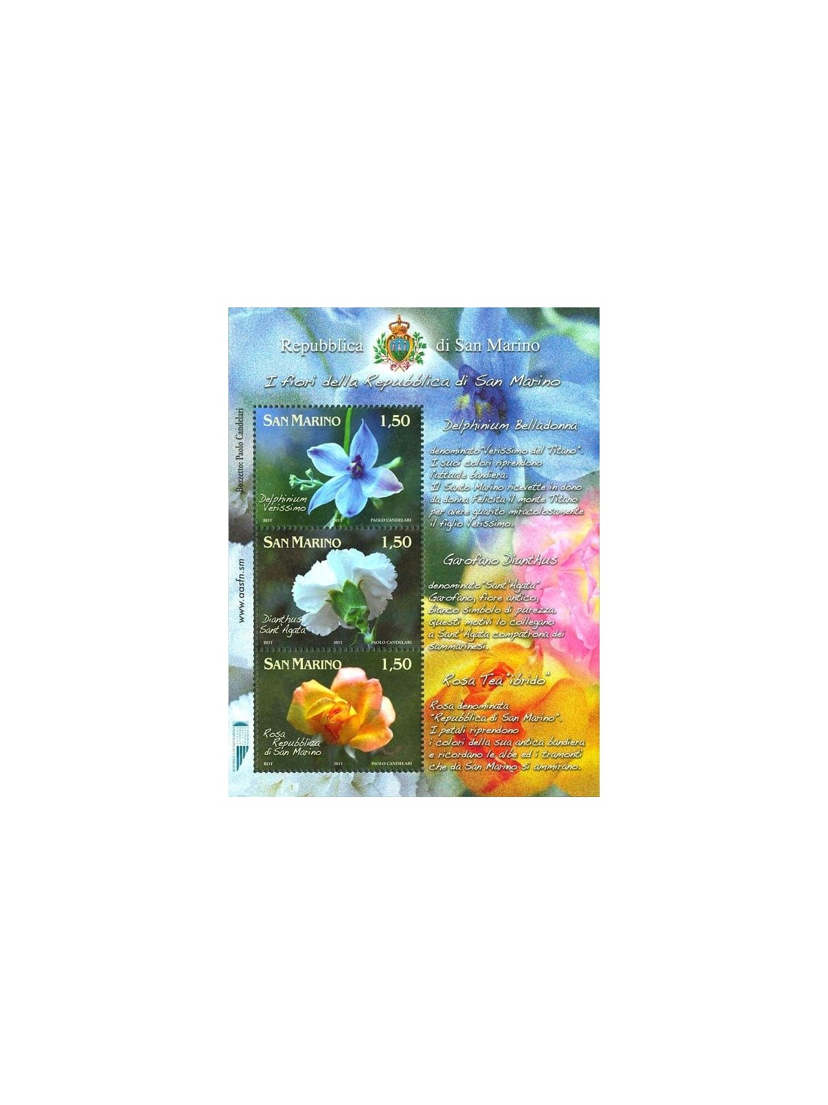 SAN MARINO 2011 Flowers dedicated to San Marino s/s MNH**