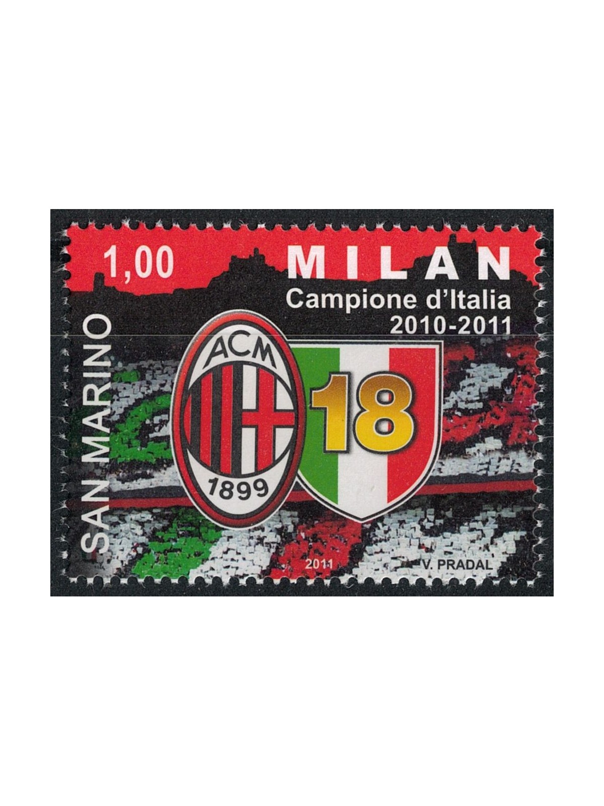 SAN MARINO 2011 Milan champion of Italy MNH**