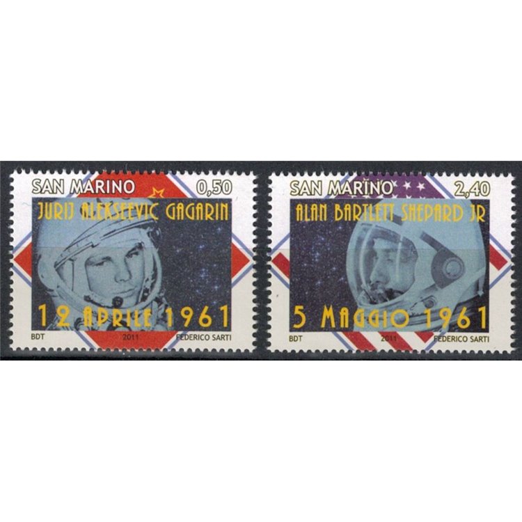 SAN MARINO 2011 Primi uomini nello spazio 2v MNH**