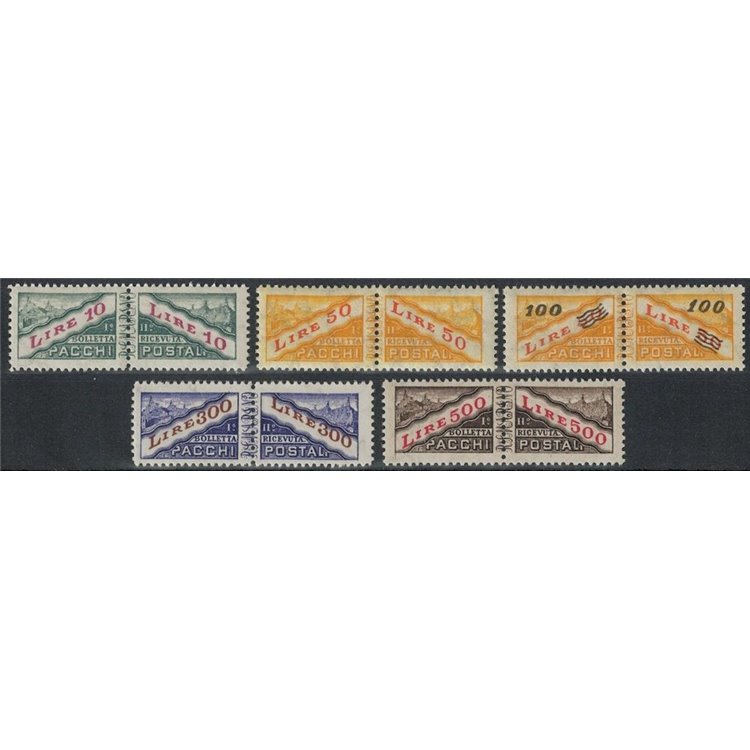 SAN MARINO 1956-61 Pacchi postali 5v MH*