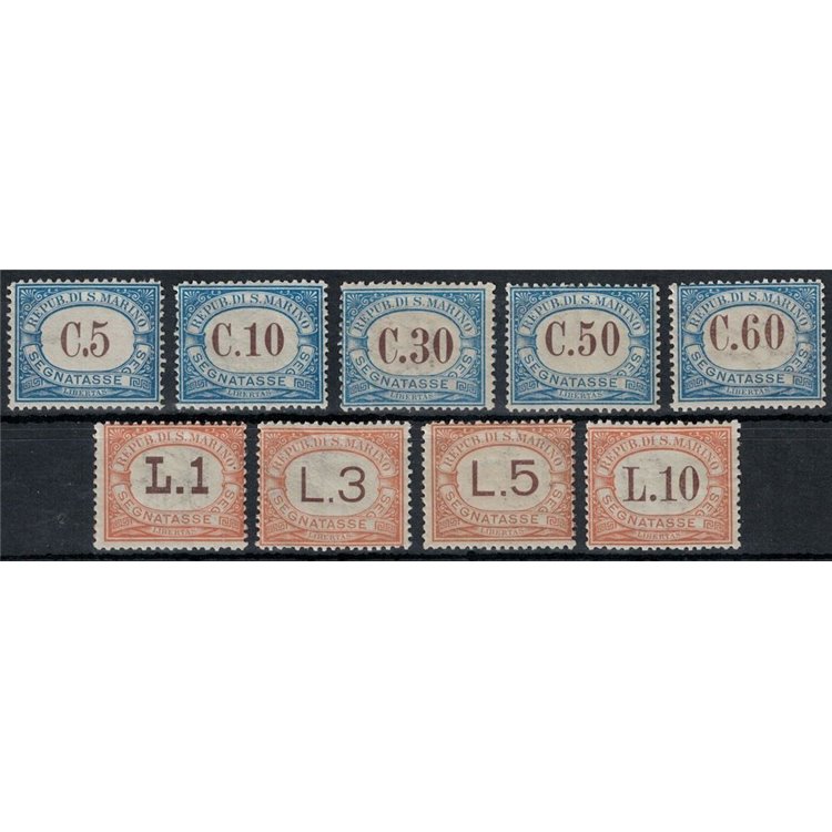 SAN MARINO 1925 Segnatasse 9v MNH**
