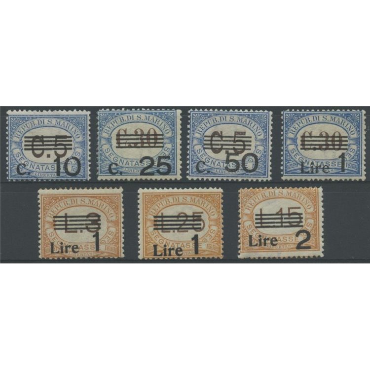 SAN MARINO 1936-39 Postage due 7v MNH**