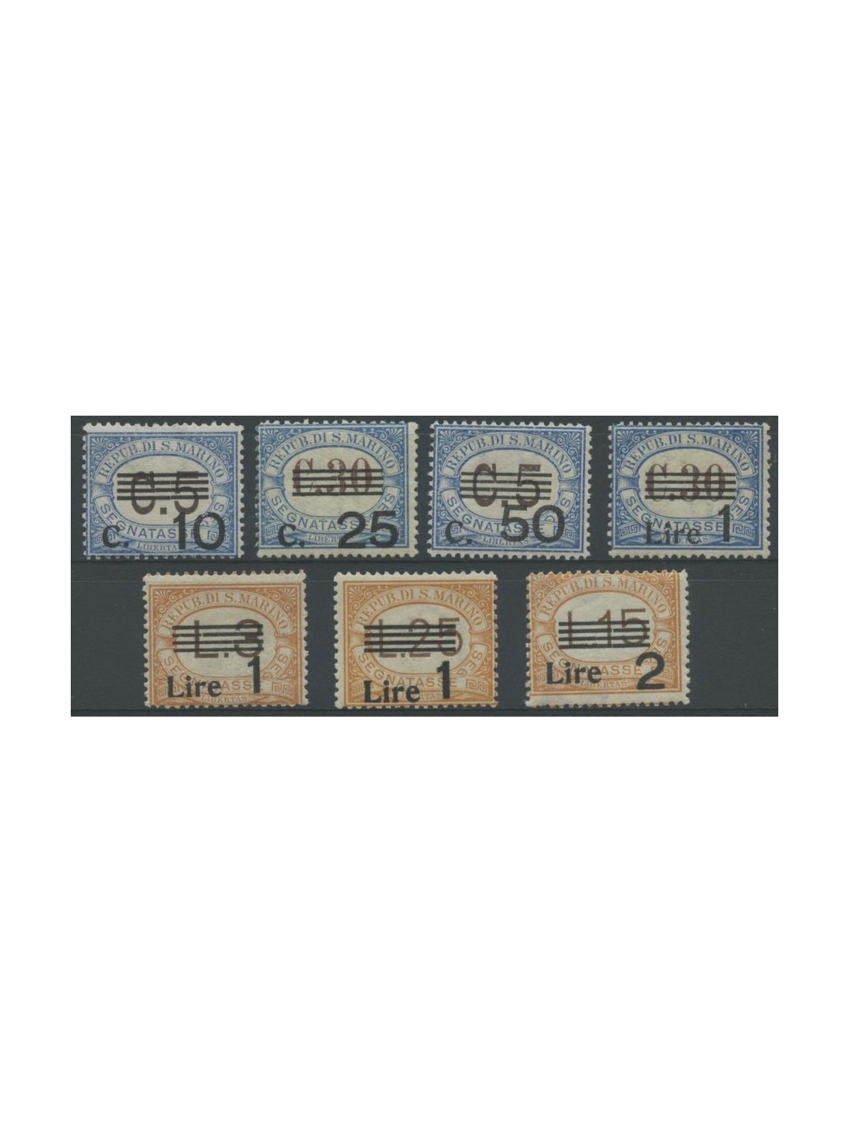 SAN MARINO 1936-39 Postage due 7v MNH**