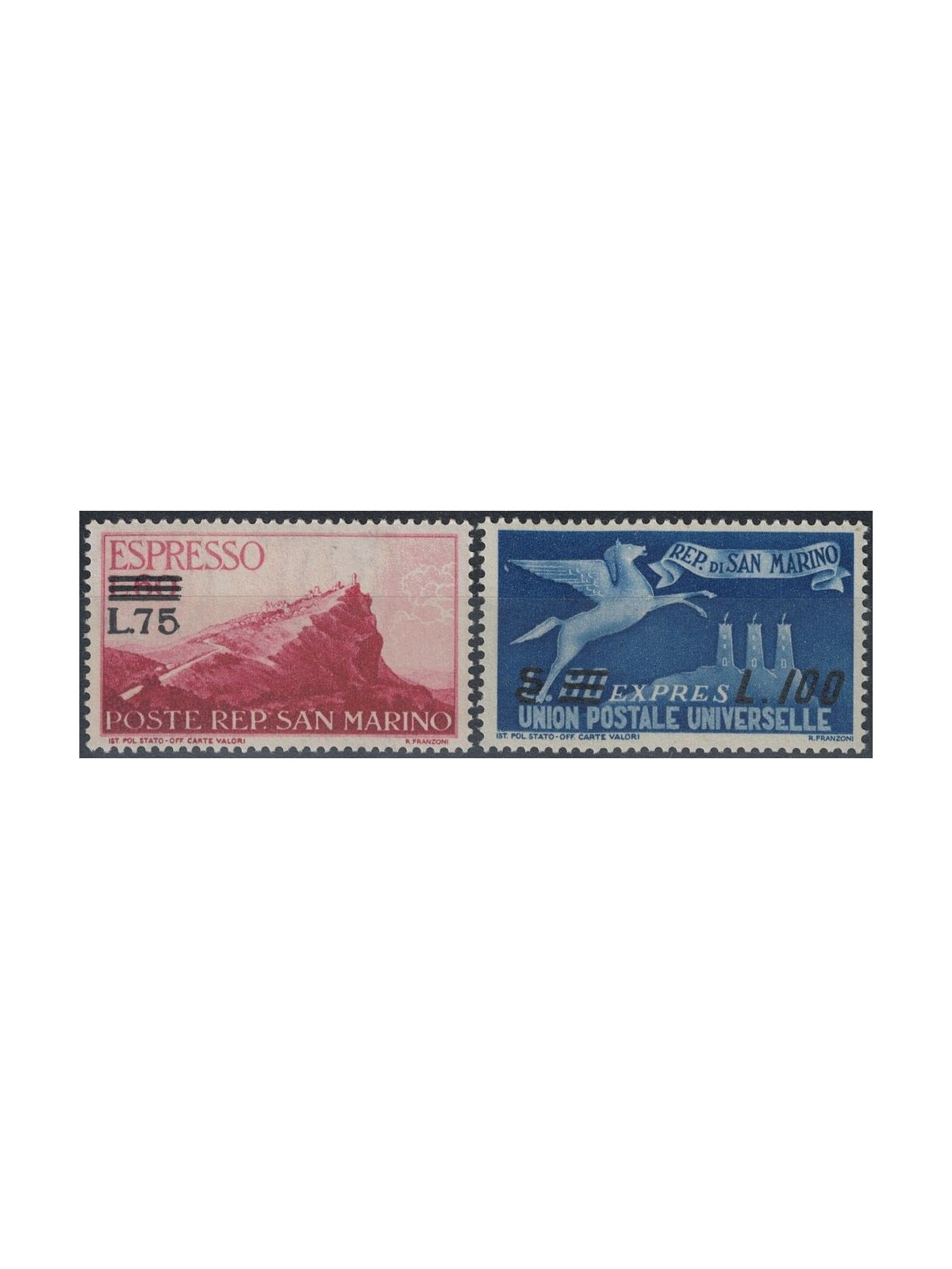 SAN MARINO 1957 Espressi 2v MH*