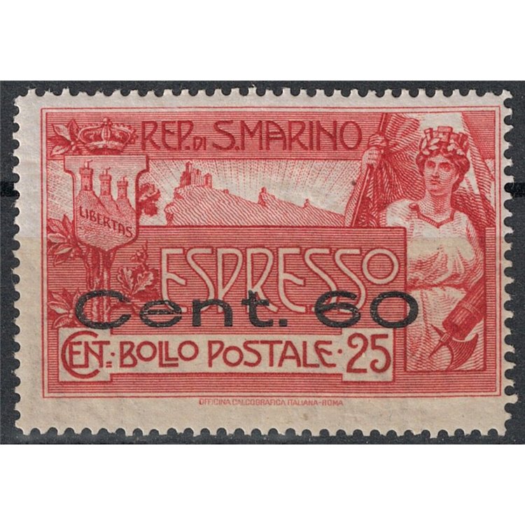 SAN MARINO 1923 Espresso overprinted MH*