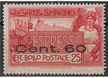 SAN MARINO 1923 Espresso overprinted MH*