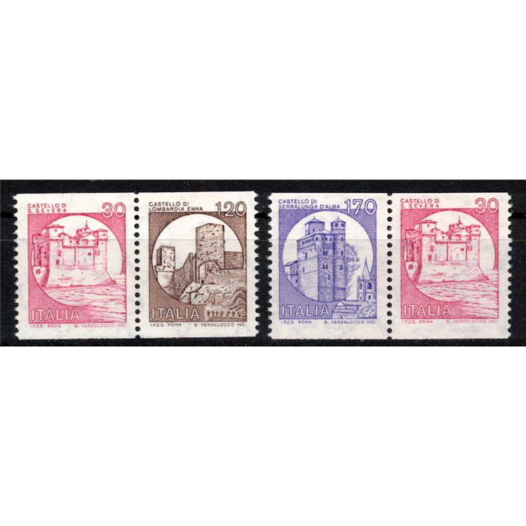 ITALY 1980 Castles from reel numbered on the back 4v MNH**