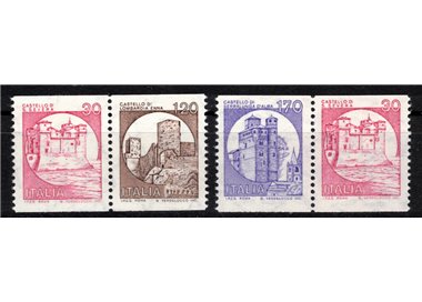 ITALIA 1980 Castelli da bobina numerato al retro 4v MNH**