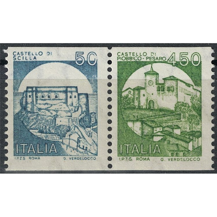 ITALIA 1985 Castelli da bobina numerato al retro 2v MNH**
