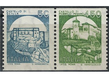 ITALIA 1985 Castelli da bobina numerato al retro 2v MNH**