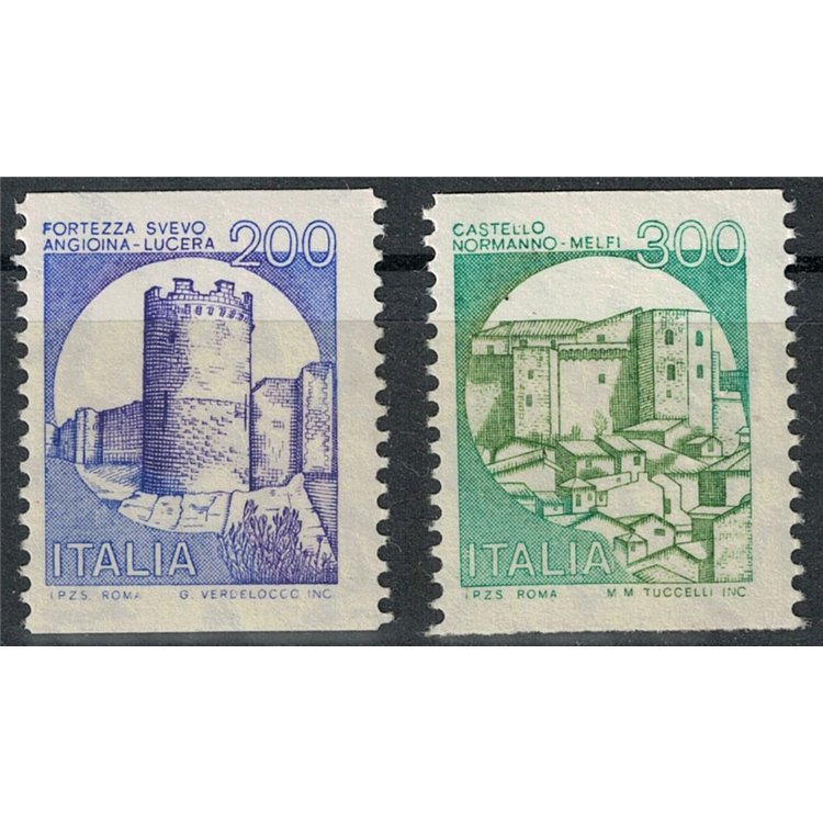 ITALIA 1981 Castelli da bobina numerati al retro 2v MNH**