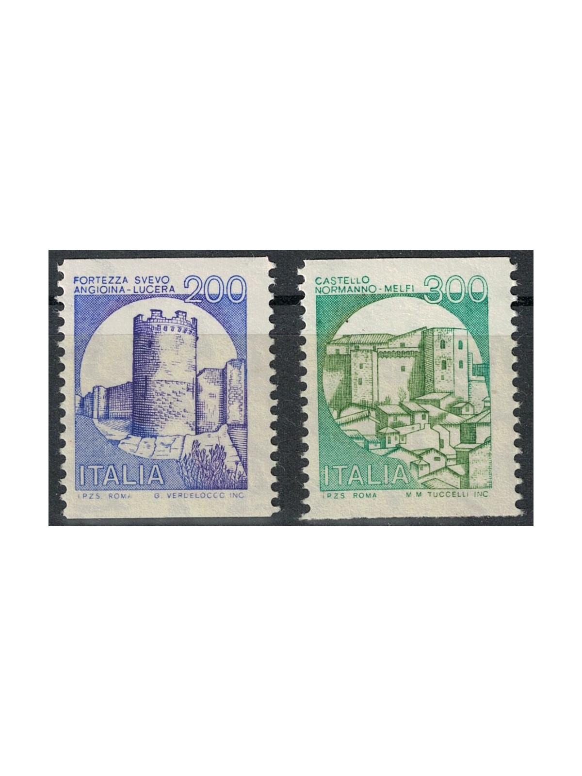 ITALIA 1981 Castelli da bobina numerati al retro 2v MNH**