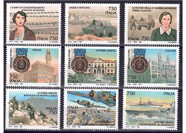 ITALY 1995 Events of the Second World War 9v MNH**